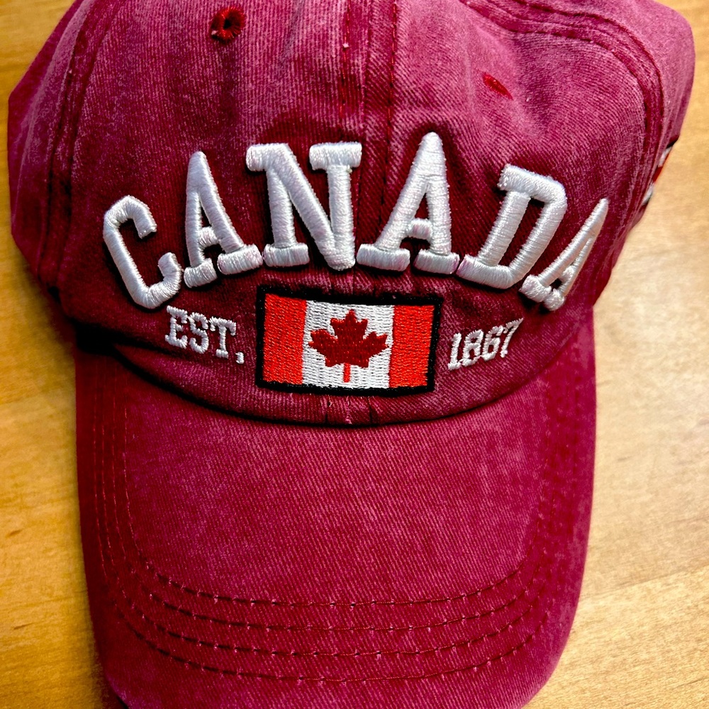 Embroidery Canada Baseball Hat-Burgundy